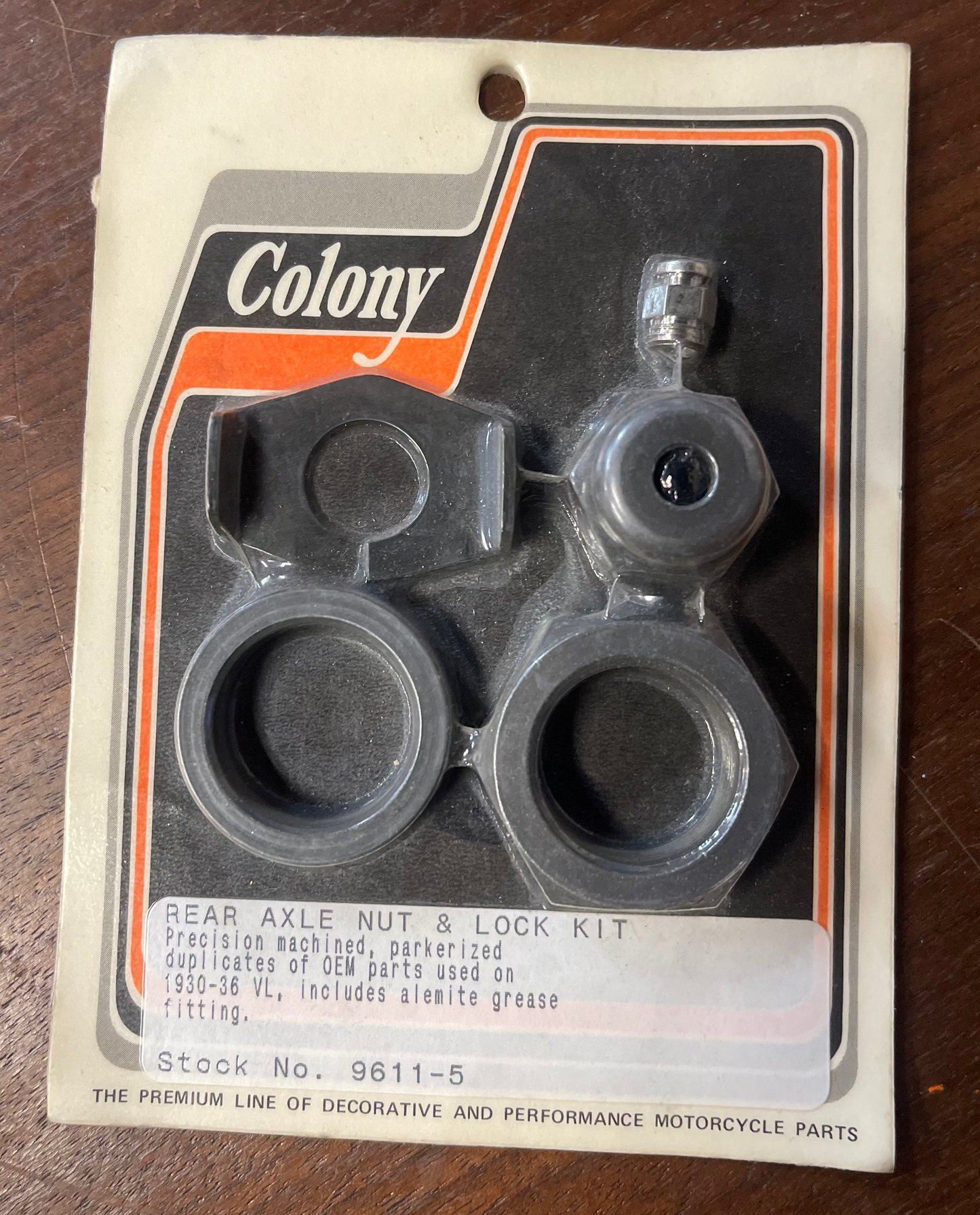 Colony 9611-5 Rear Axle Nut & Lock Kit | 1930–1936 Harley VL