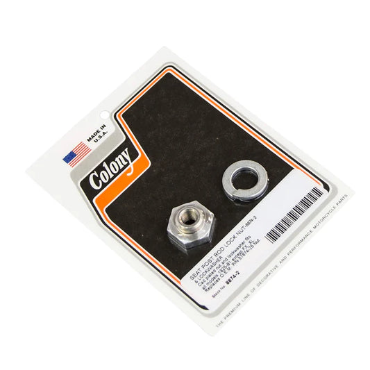 Colony Cadmium seat post rod lock nut & lock washer #8874-2