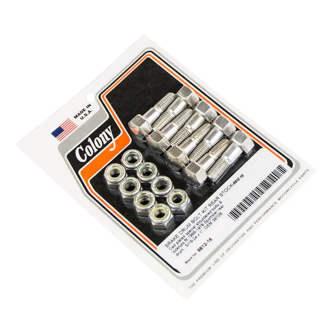 Colony Cadmium Rear Brake Drum Bolt Kit 8812-16