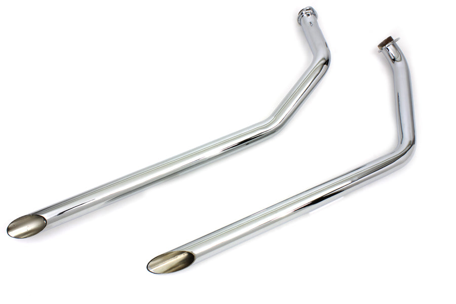 Harley Davidson Shovelhead Drag Pipe Set Slash Cut in Chrome