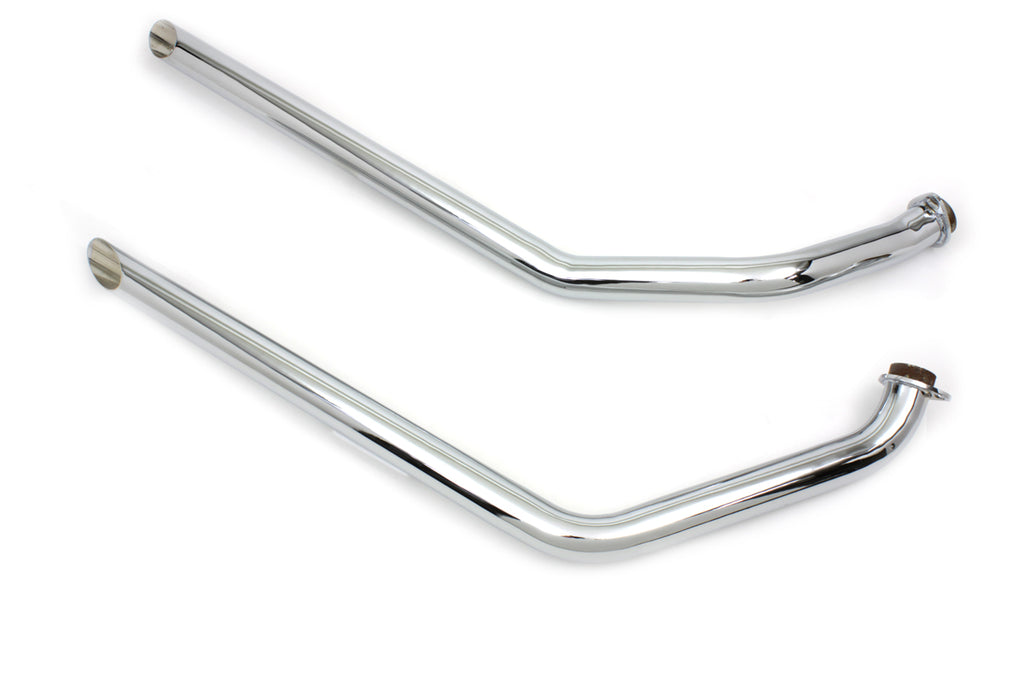 Harley Davidson Shovelhead Drag Pipe Set Slash Cut in Chrome