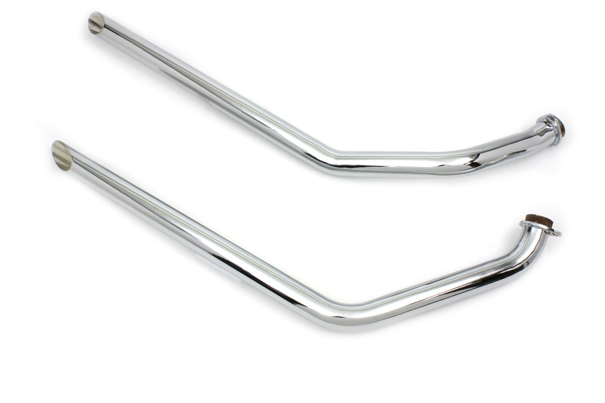 Harley Davidson Shovelhead Drag Pipe Set Slash Cut in Chrome