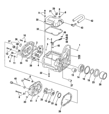 Harley Davidson 5-speed transmission Main Drive Gear Spacer Seal Kit