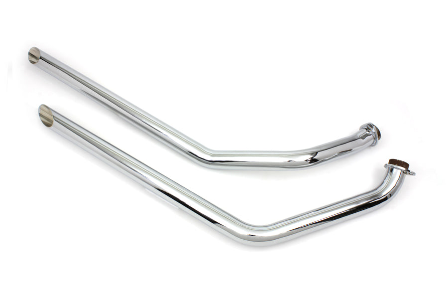 Harley Davidson Shovelhead Drag Pipe Set Slash Cut in Chrome