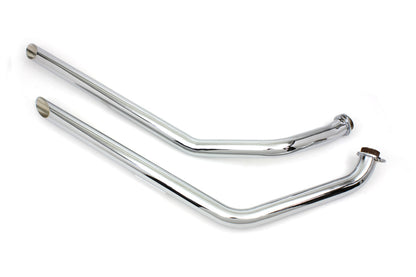 Harley Davidson Shovelhead Drag Pipe Set Slash Cut in Chrome