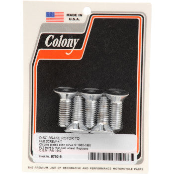 Colony Disc Brake Rotor To Hub Screw Kit #8792-5