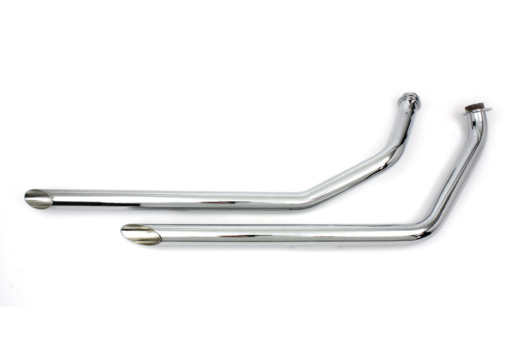 Harley Davidson Shovelhead Drag Pipe Set Slash Cut in Chrome