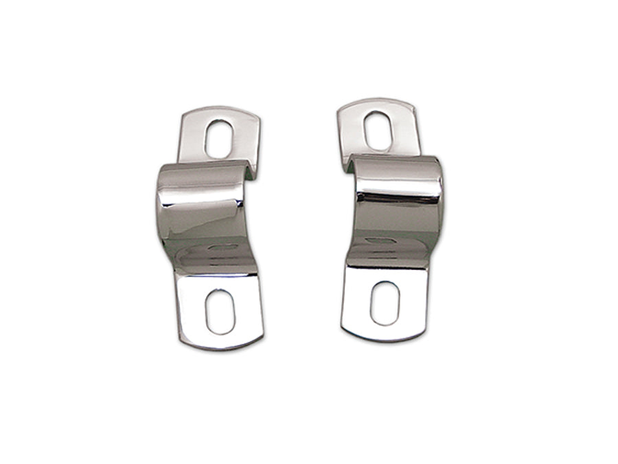 Chrome rear fender U-clamps for 1 inch Harley rigid frame tubes