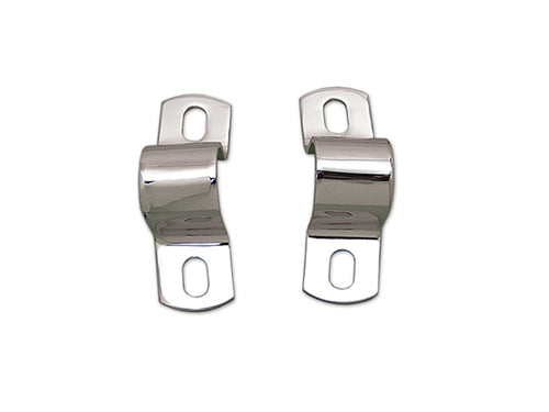 Chrome rear fender U-clamps for 1 inch Harley rigid frame tubes