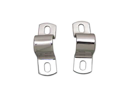 Chrome rear fender U-clamps for 1 inch Harley rigid frame tubes