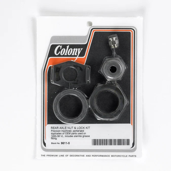 Colony 9611-5 rear axle nut and lock kit for Harley Davidson VL models 1930 to 1936