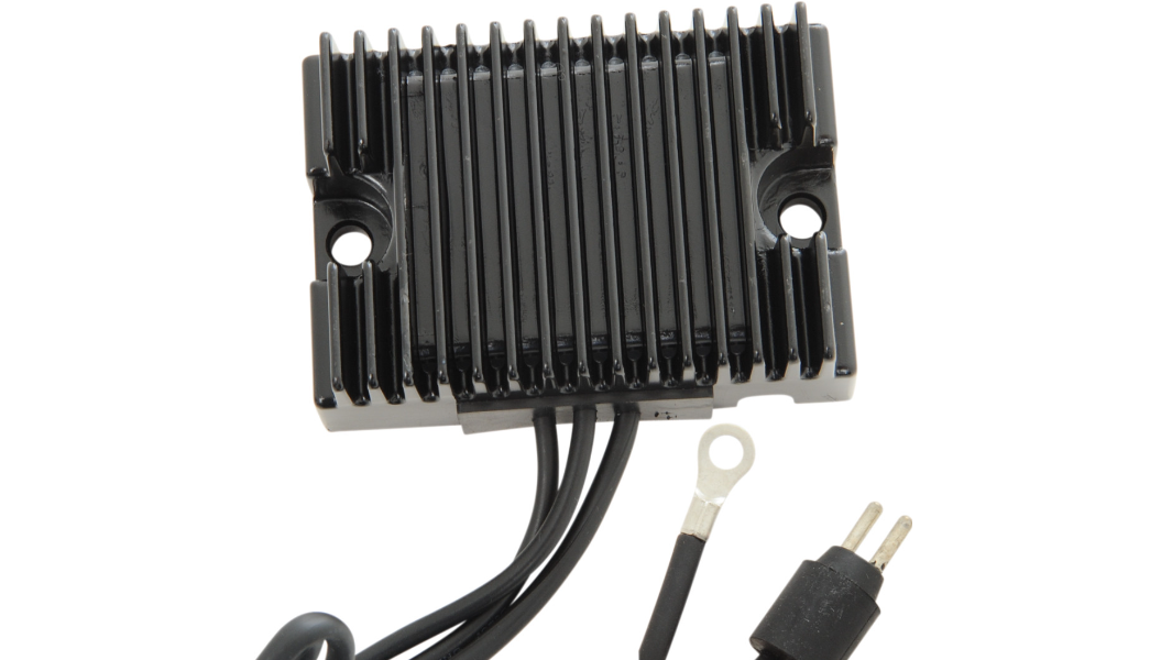 Harley Davidson black anodized voltage regulator rectifier for Sportster models 1984 to 1990
