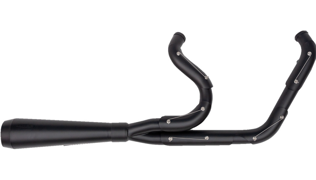 Trask Assault 2 into 1 black exhaust system for Harley Davidson M8 Softail FXLRST and FLHC 2025
