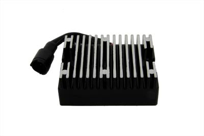 Black 12 volt generator voltage regulator for Harley Davidson Sportster models 1982 to 1984 replacing OEM 74504-82