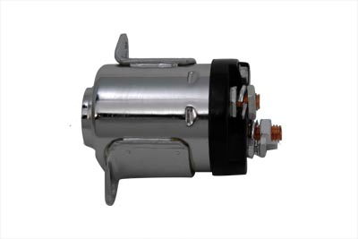 Chrome starter solenoid for Harley Davidson Big Twin 5 speed models 1980 to 1988 replacing OEM 31526-81B