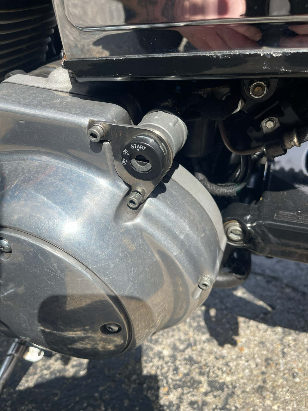 Stainless key switch bracket for Harley-Davidson Sportster 1986-2003 with 3/4 inch switch hole