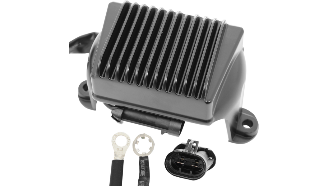 Harley Davidson black voltage regulator for Touring models 2002 to 2003 replacing OEM 74505-02