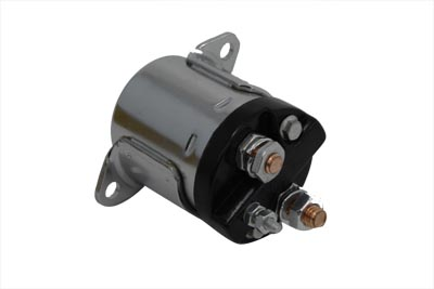 Chrome starter solenoid for Harley Davidson Big Twin 5 speed models 1980 to 1988 replacing OEM 31526-81B