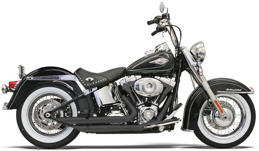 Bassani FireFlight black exhaust system for Harley Softail

Harley Davidson Softail performance exhaust Bassani FireFlight

Bassani FireFlight mufflers with removable baffles

Softail black exhaust system Bassani Xhaust

Boomers Bike Shop Bassani FireFlight Softail exhaust