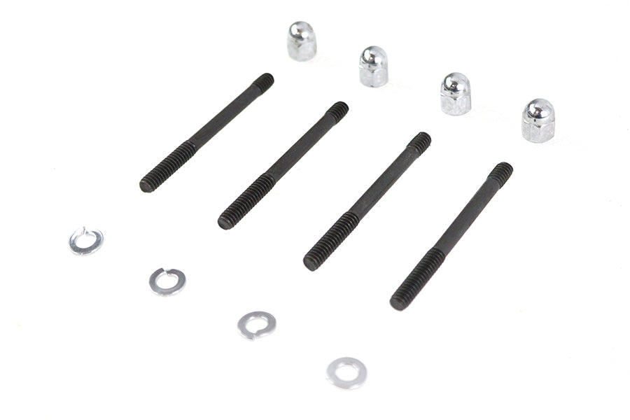 Colony 9806-8 chrome oil pump mounting bolt kit with acorn nuts for 1977-1990 Harley-Davidson Sportster
