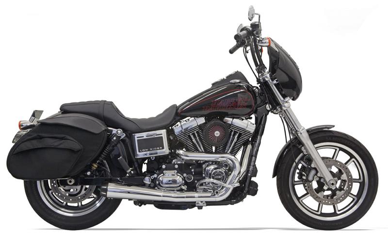 Bassani chrome Road Rage 2-1 exhaust for Harley Dyna

Harley Davidson Dyna stepped header 2 into 1 exhaust

Bassani Road Rage reverse cone megaphone muffler chrome

Dyna performance exhaust system Bassani Road Rage

Boomers Bike Shop Bassani chrome 2-1 exhaust system