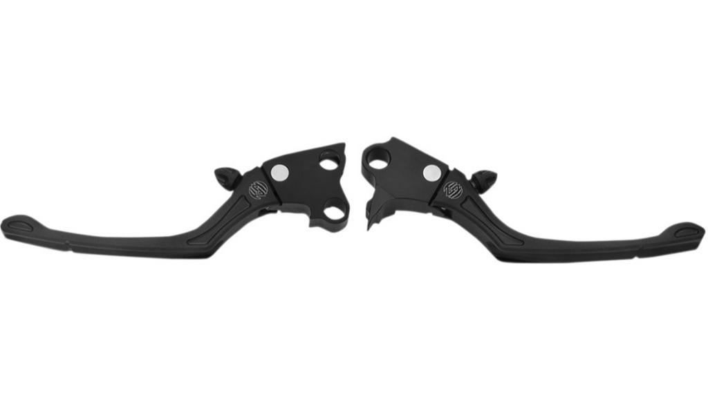 Roland Sands Designs Regulator levers Black Ops installed on Harley-Davidson Sportster handlebars