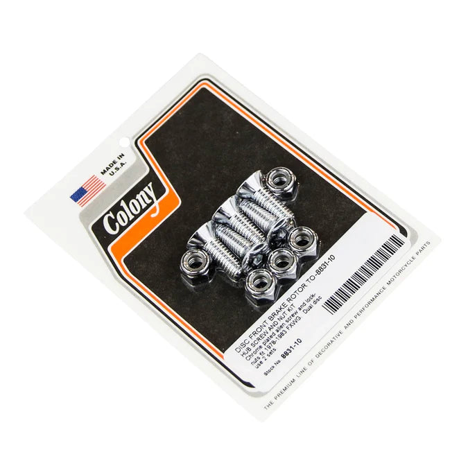 Colony Disc Front Brake Rotor To Hub Screw And Nut Kit #8831-10