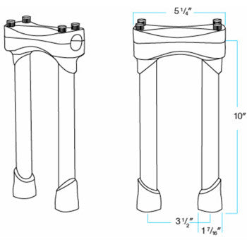 Biltwell Murdock 10 inch handlebar risers for 1 inch Harley Davidson handlebars