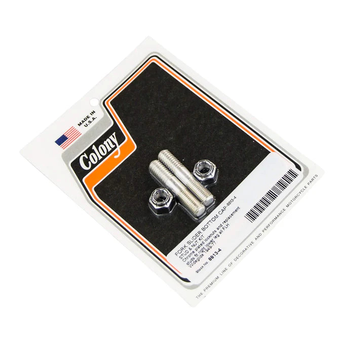 Colony Fork Slider Bottom Cap Stud &amp; Nut – 1949–1977 FLH Wideglide (#8813-4)