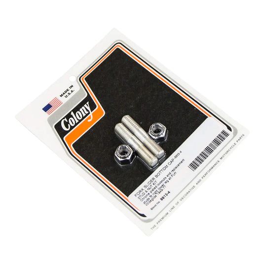 Colony Fork Slider Bottom Cap Stud &amp; Nut – 1949–1977 FLH Wideglide (#8813-4)