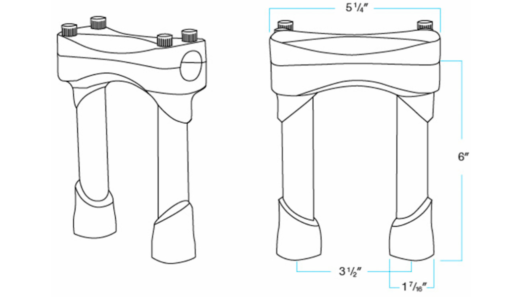 Biltwell Murdock 6 inch handlebar risers for 1 inch handlebars