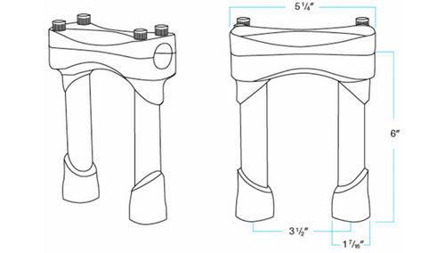 Biltwell Murdock 6 inch handlebar risers for 1 inch handlebars