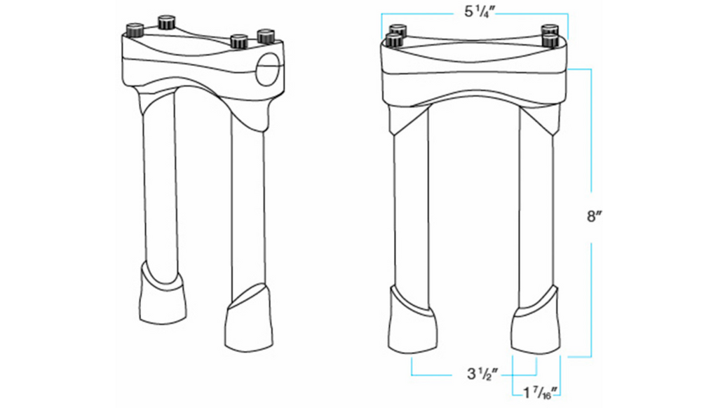 Biltwell Murdock 8 inch handlebar risers for 1 inch handlebars