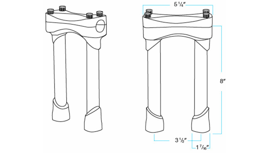 Biltwell Murdock 8 inch handlebar risers for 1 inch handlebars