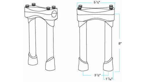 Biltwell Murdock 8 inch handlebar risers for 1 inch handlebars