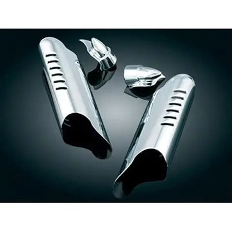 Kuryakyn 7768 Fork Leg Deflector Shields – Lower Chrome for Harley-Davidson Touring 2000–2013