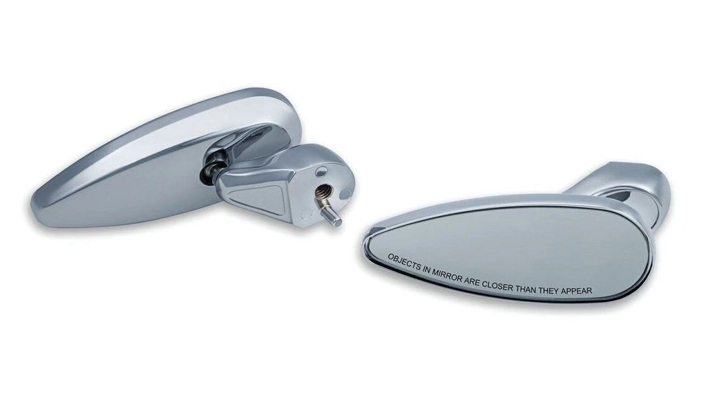 Kuryakyn 1810 chrome teardrop fairing mount mirror set for 2014-up Harley-Davidson touring models