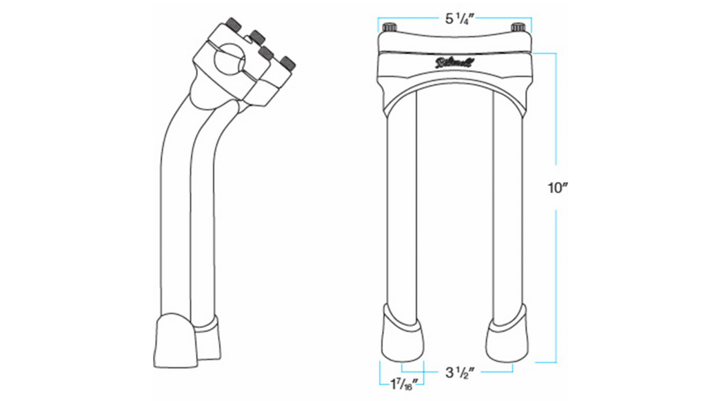 Biltwell Murdock 10 inch pullback handlebar risers for 1 inch handlebars