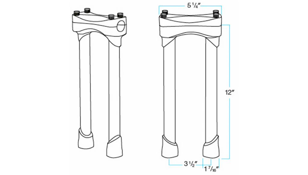 Biltwell Murdock 12 inch  handlebar risers for 1 inch Harley handlebars
