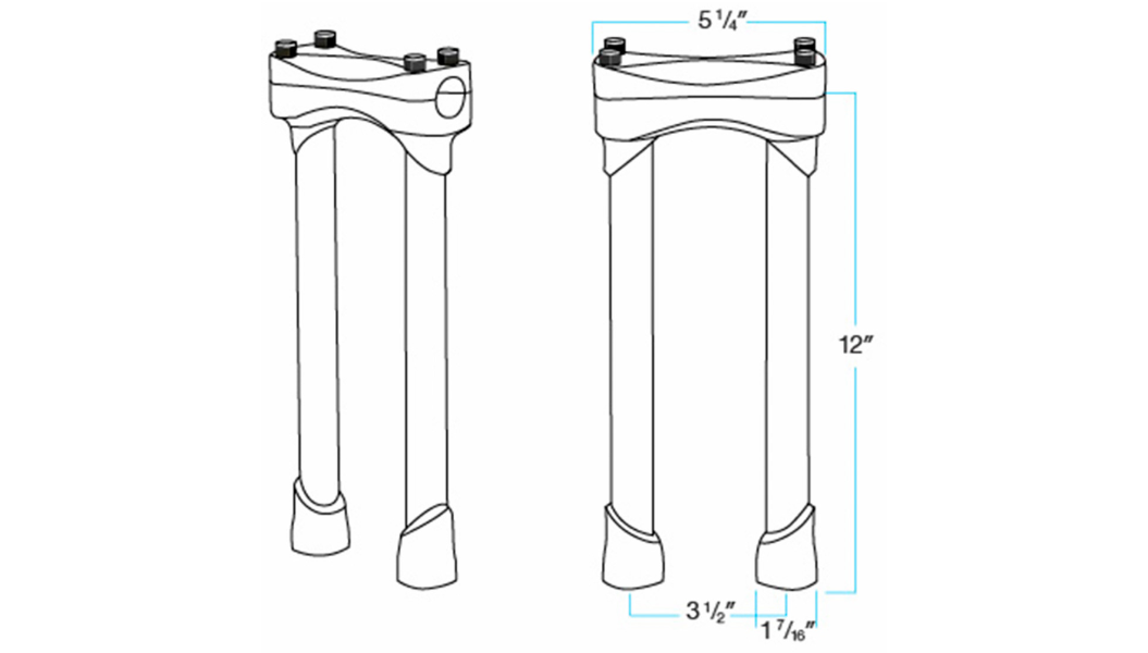 Biltwell Murdock 12 inch  handlebar risers for 1 inch Harley handlebars