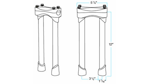 Biltwell Murdock 12 inch  handlebar risers for 1 inch Harley handlebars