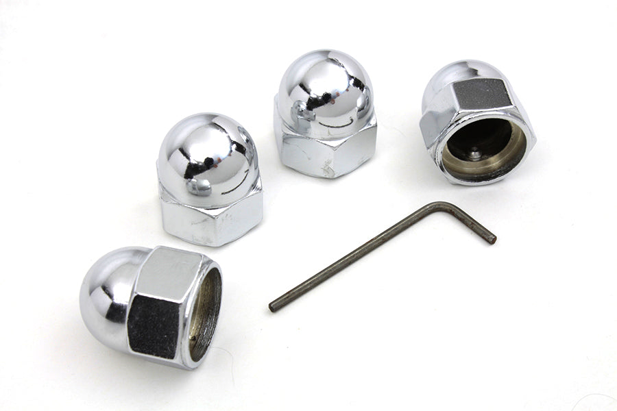 Colony 9000-4 Evo Acorn Head Bolt Covers chrome plated set for 1984-1985 Harley-Davidson FL FX XL"