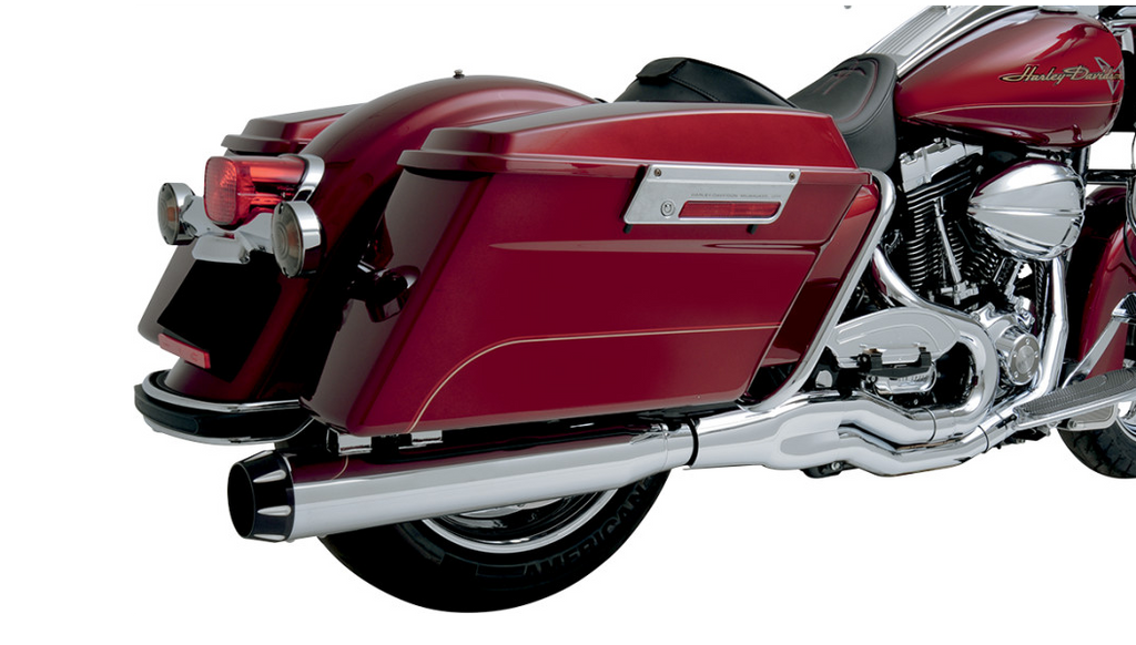 Bassani Chrome Road Rage II B1 Power touring exhaust

Harley Davidson touring 2 into 1 performance exhaust Bassani

Bassani Road Rage II stepped headpipes touring models

High horsepower Harley touring exhaust Road Rage II

Boomers Bike Shop Bassani chrome touring 2-1 exhaust