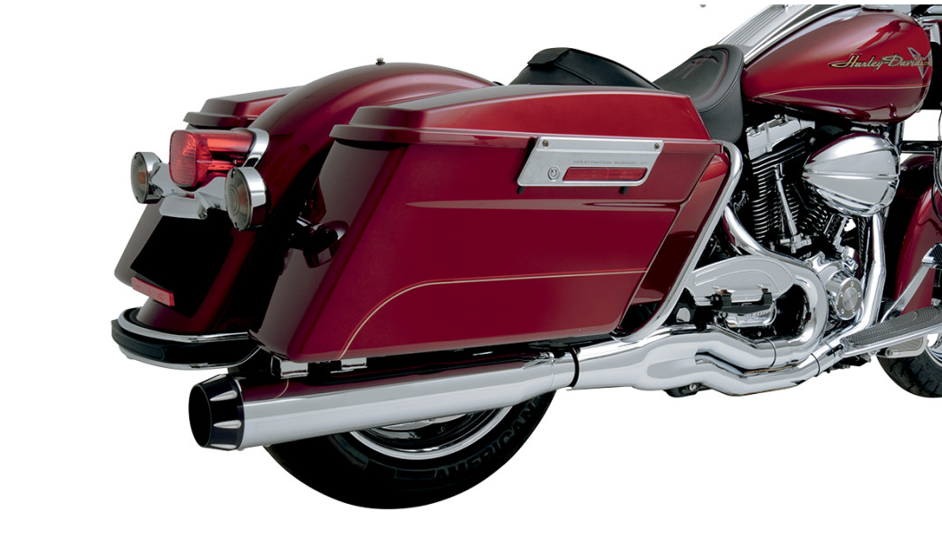 Bassani Chrome Road Rage II B1 Power touring exhaust

Harley Davidson touring 2 into 1 performance exhaust Bassani

Bassani Road Rage II stepped headpipes touring models

High horsepower Harley touring exhaust Road Rage II

Boomers Bike Shop Bassani chrome touring 2-1 exhaust