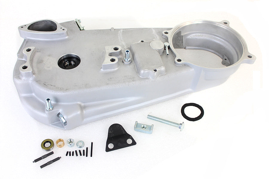 Natural inner primary housing assembly for Harley FLH

Harley Davidson inner primary replaces OEM 60619-70

FLH 4-speed inner primary housing cast finish

Harley inner primary housing with bearing and seal

Boomers Bike Shop Harley FLH inner primary assembly