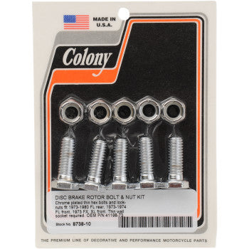 Colony Disc Brake Rotor Bolt & Nut Kit #8738-10