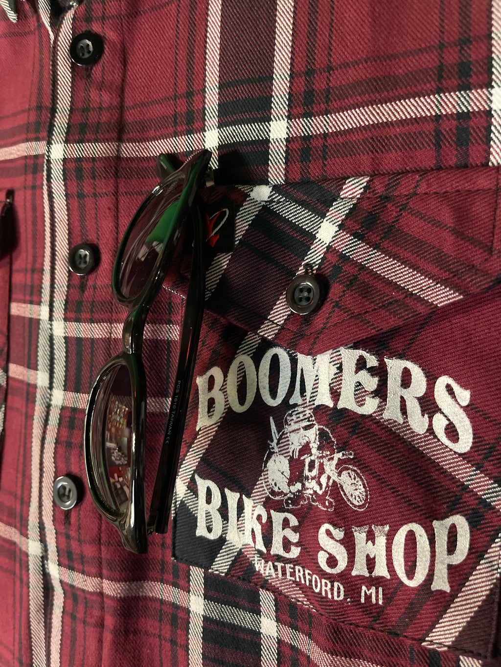 Shop Flannel Maroon Black and White