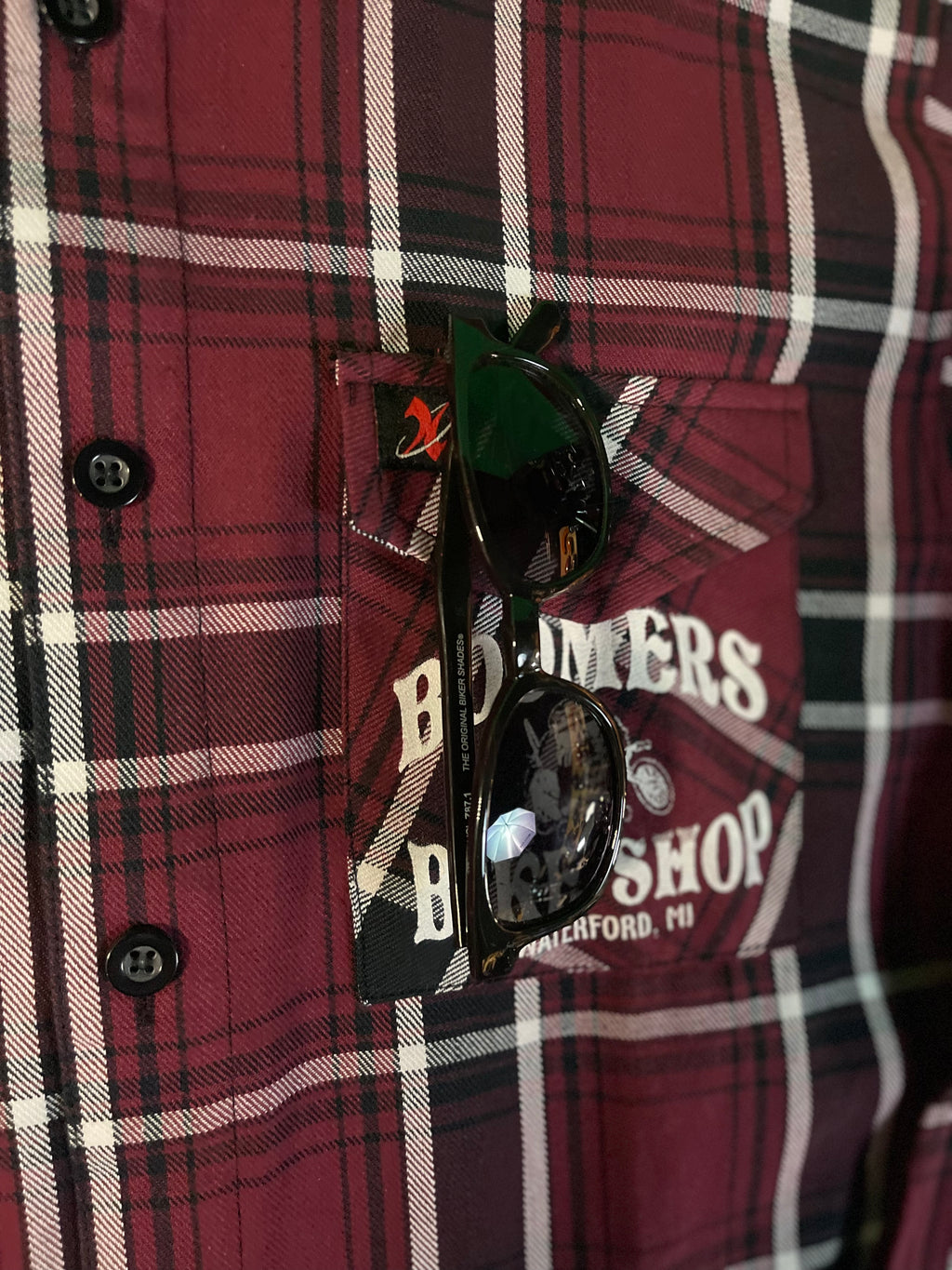 Shop Flannel Maroon Black and White