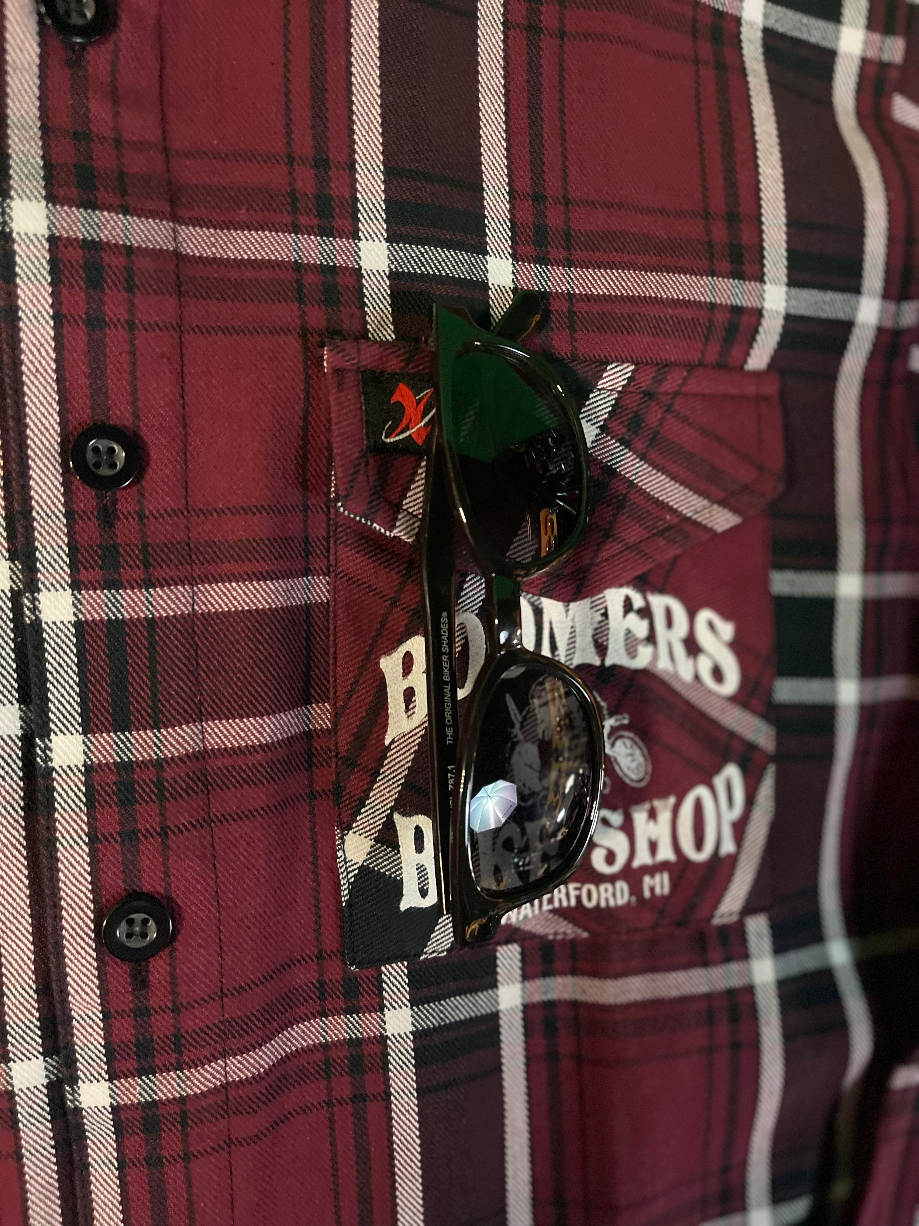 Shop Flannel Maroon Black and White