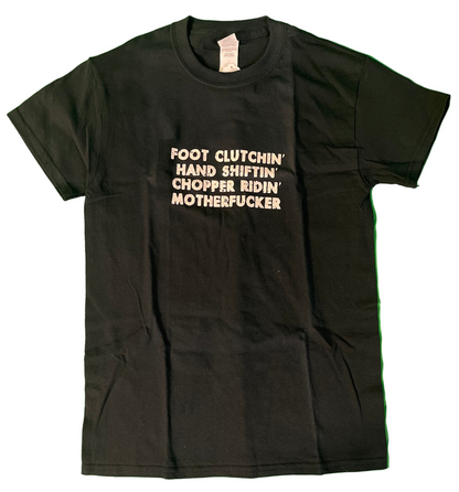 Foot Clutchin’ and Hand Shiftin’ motorcycle T-shirt — vintage biker tee